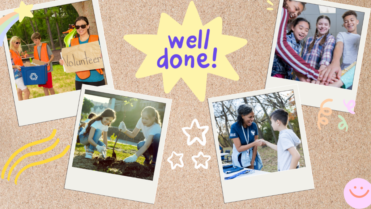 cork board of student volunteering Image of Students Volunteering