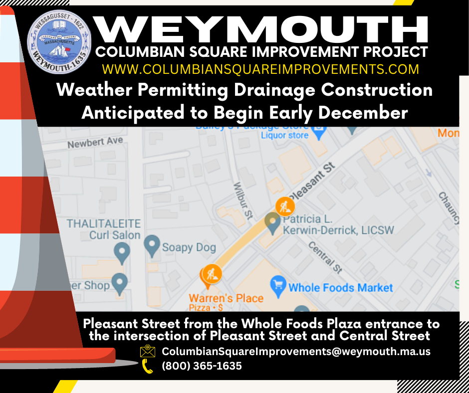 Columbian Square December Construction Activities - Facebook Post Image of the Columbian Square Improvement Project