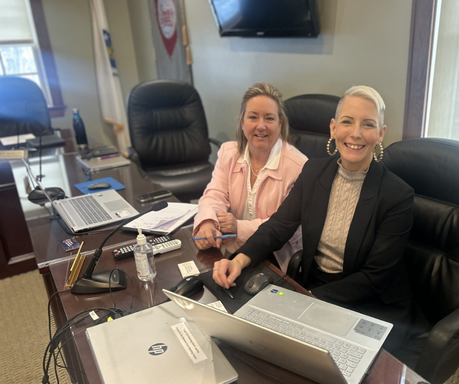 Image of Nichol Figueiredo and Patti Grigas meeting with the Town of Westford, MA.