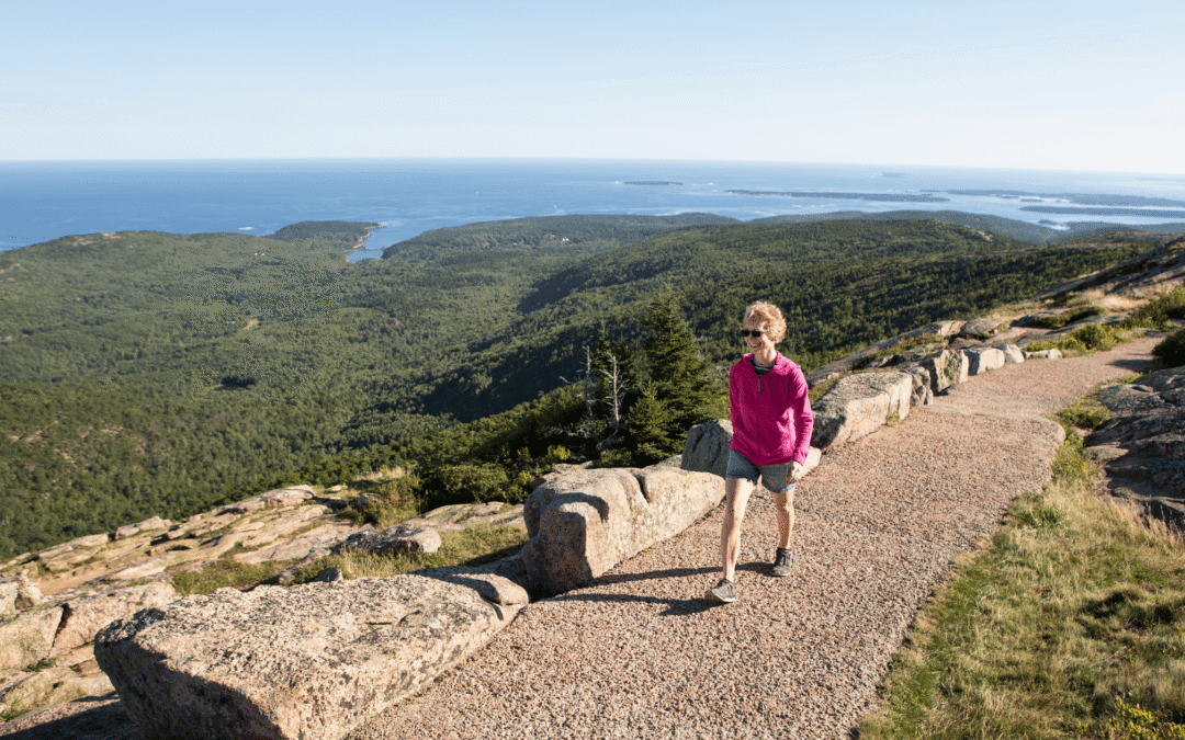 woman on Maine Trail